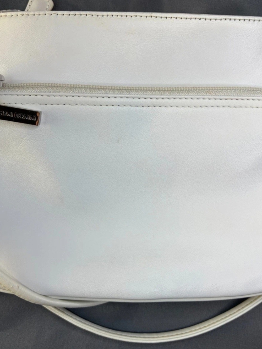 Gianni Bini White LEATHER Shoulder Crossbody Bag